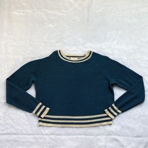 Like New Modcloth Blue and Cream Striped Sweater